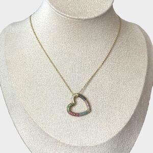 Multicolor Heart Pendant Necklace